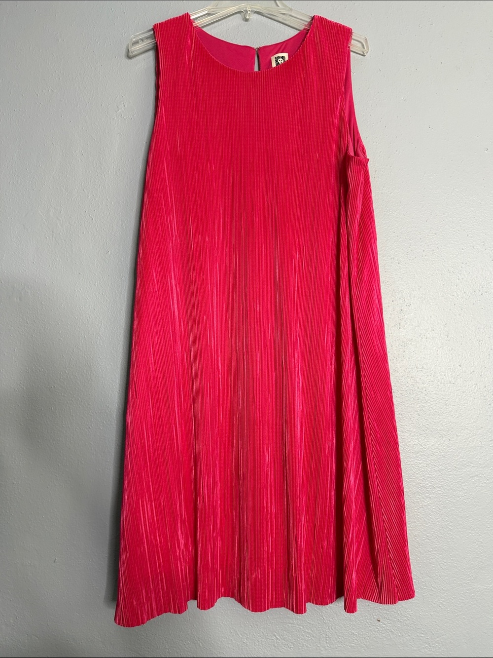 Anne Klein Vibrant Fuchsia Pleated A-Line dress